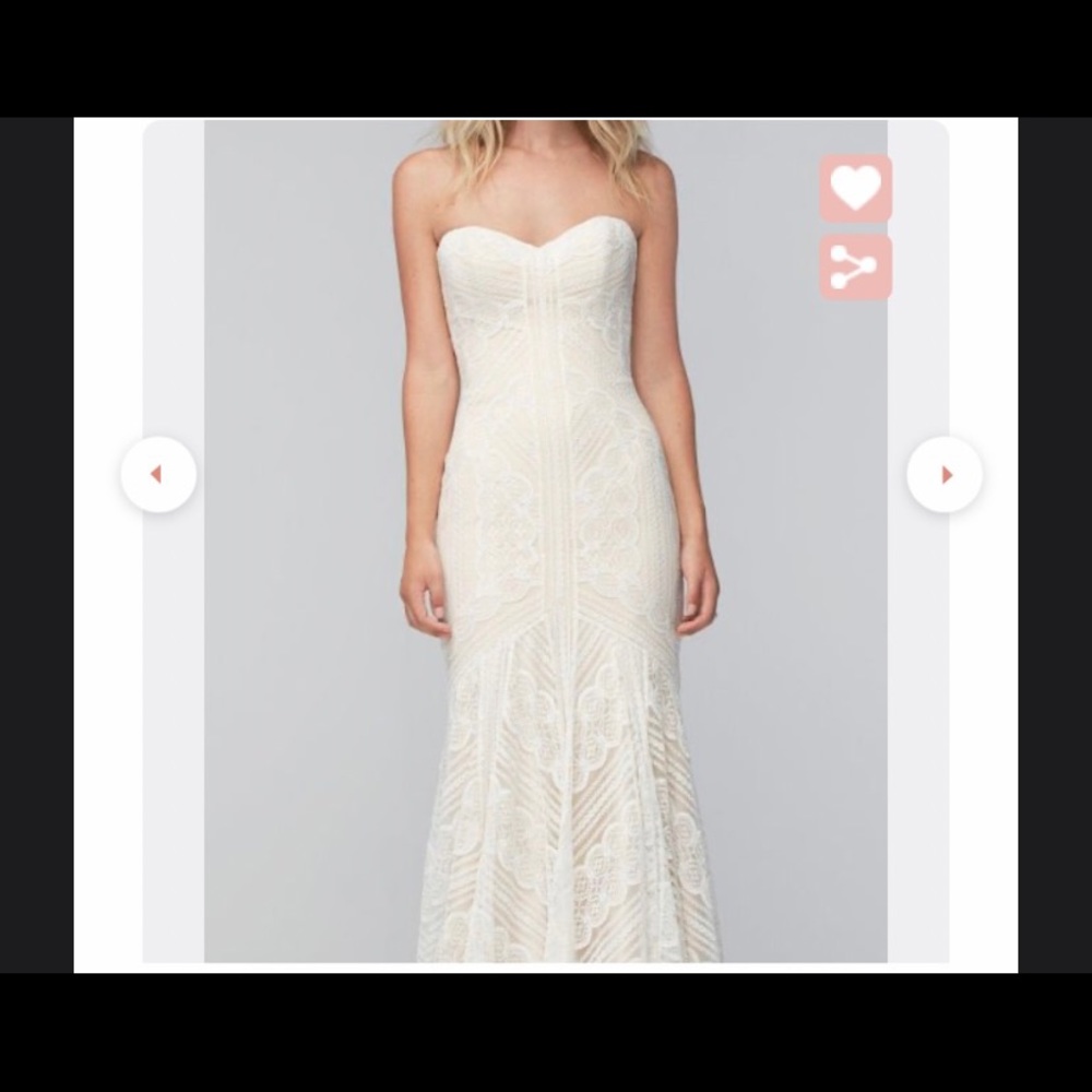 Wtoo by Watters Betty Strapless Lace Mermaid Wedding Dress in Ivory